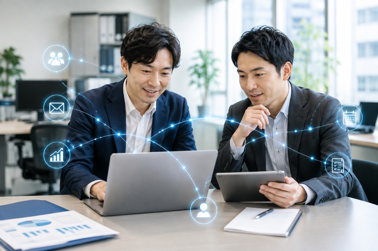 製造業の営業データを確認する担当者